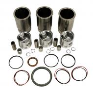 Engine Base kit for 3.164 engine serial # 179,601 and above (O-rings on Liner with small 1.185"(30mm) piston pin). Includes standard piston kits (PLK310), complete gasket set with front and rear crank seals and connecting rod bushings. To maximize kit you would add 3 Conrod bearing pairs, 3 Main bearing pairs, 1 Main Thrust bearing set, 6 Capscrews also called Conrod bolts and an injector grommet set. (Sold separately). If ordering rod or main bearings please indicate sizes required.
Part Reference Numbers: PLK310
Fits Models: 1520; 302 INDUST/CONST; 302A