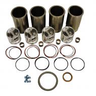 Engine Base kit for Powertech 4045D engine. Includes standard piston kits (RE65966), complete gasket set with front and rear crank seals, connecting rod bushings and Valve stem seals. To maximize kit you would add 4 conrod bearing pairs, 4 Main Bearing pairs, 1 Main Thrust bearing set, 6 Balance Shaft bushings, 1 Camshaft bushing 8 Capscrews also called Conrod bolts and an injector grommet kit. (Sold separately). If ordering rod or main bearings please indicate sizes required.
Part Reference Numbers: RE59279;RE66092
Fits Models: 210LE INDUST/CONST; 310E INDUST/CONST; 450H INDUST/CONST; 485E LIFT TRUCK; 486E LIFT TRUCK; 488E LIFT TRUCK; 5410; 5415; 5420N; 550H CRAWLER; 5510; 5615; 5715; 6010; 6110; 650H CRAWLER; 6610 FORAGE HARVESTER; 6610 INDUST/CONST