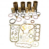 Engine Base kit for 4.270 engine serial # 280,000 and below (Piston Pin 1.50"(38mm) ). Block R46350, R46430 or R40910. Includes standard piston kits (RE23170), complete gasket set with front and rear crank seals and connecting rod bushings. To maximize kit you would add 4 conrod bearing pairs, 4 Main Bearing pairs, 1 Main Thrust bearing set,  8 Capscrews also called Conrod bolts and 3 Camshaft bushings. (Sold separately). If ordering rod or main bearings please indicate sizes required.
Part Reference Numbers: RE23173;RG17899
Fits Models: 3010; 3020; 500  INDUST/CONST; 500A INDUST/CONST; 500B INDUST/CONST; 500C INDUST/CONST; 510 INDUST/CONST