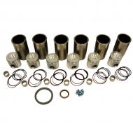 Engine Base kit for 6.414T engine. Includes standard piston kits (RE53073), complete gasket set with front and rear crank seals, connecting rod bushings and valve stem seals. To maximize kit you would add 6 conrod bearing pairs, 6 Main Bearing pairs, 1 Main Thrust bearing set, 12 Capscrews also called Conrod bolts and an injector grommet kit. (Sold separately). If ordering rod or main bearings please indicate sizes required.
Part Reference Numbers: RE53073
Fits Models: 544B INDUST/CONST; 544C INDUST/CONST; 544D INDUST/CONST; 624E INDUST/CONST; 624G INDUST/CONST; 640 SKIDDER; 640D SKIDDER; 643 FELLER BUNCHER; 643D FELLER BUNCHER; 648D SKIDDER; 655B CRAWLER LOADER; 670A MOTOR GRADER; 670B MOTOR GRADER; 672A MOTOR GRADER; 672B MOTOR GRADER; 690D EXCAVATOR; 693D FELLER BUNCHER; 750 CRAWLER; 750B CRAWLER; 755 INDUST/CONST; 755A INDUST/CONST; 755B INDUST/CONST; 790ELC EXCAVATOR