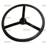 16in Steering Wheel For Unstyled John Deere B SN#:1000 to 59999. 16\", 3/4\" to 7/8\" Keyed Stepped Hub, 3 Flat Spokes.