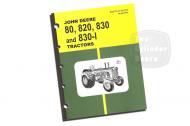 This is a 240 page parts catalog covering the John Deere 80, 820, 830 2 Cyl w/electric and pony tractors.